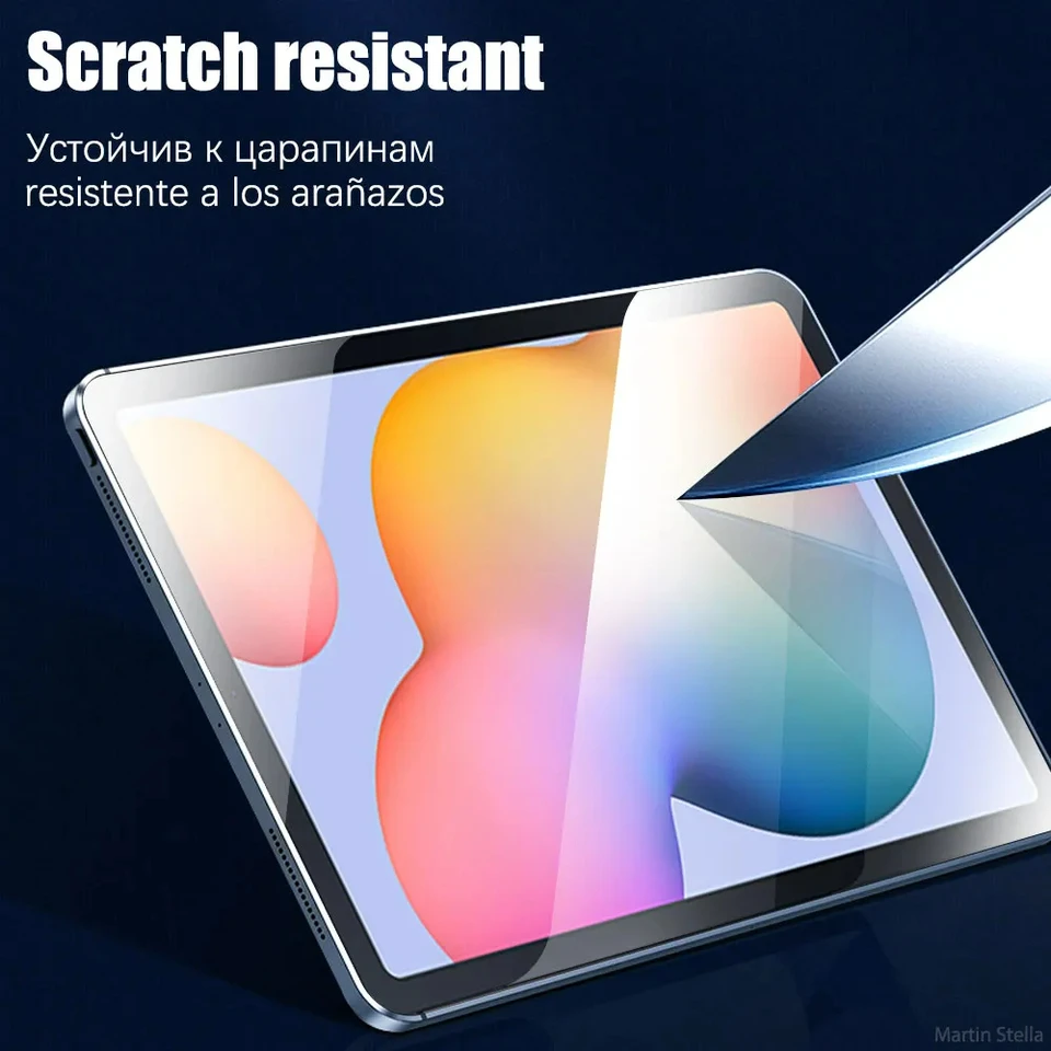 Protector de pantalla de vidrio templado para Samsung Galaxy Tab S6 Lite A9 Plus S8 S9 Plus Ultra S7 Fe S9 Fe 12.4 A8 S10 S11, película 3