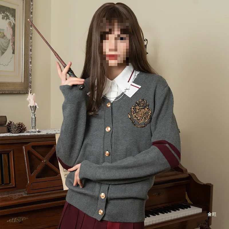 

MINISO Academy Style Harry Potter Co branded Hogwarts Sweater Women's Cardigan Autumn/Winter British Style Women