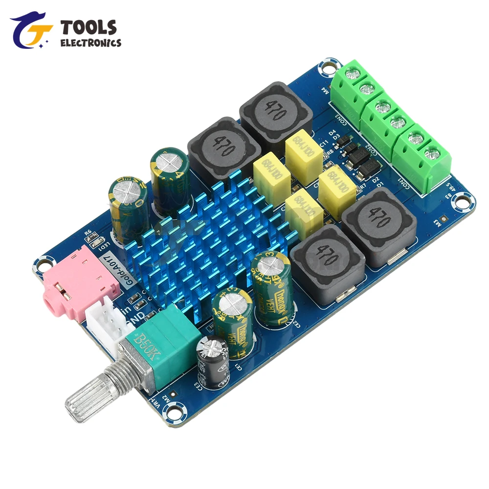 

DC 8-24V Digital Audio Amplifier Board 50W+50W TPA3116D2 Dual Channel 2CH High Power Stereo Audio Amplifier Module