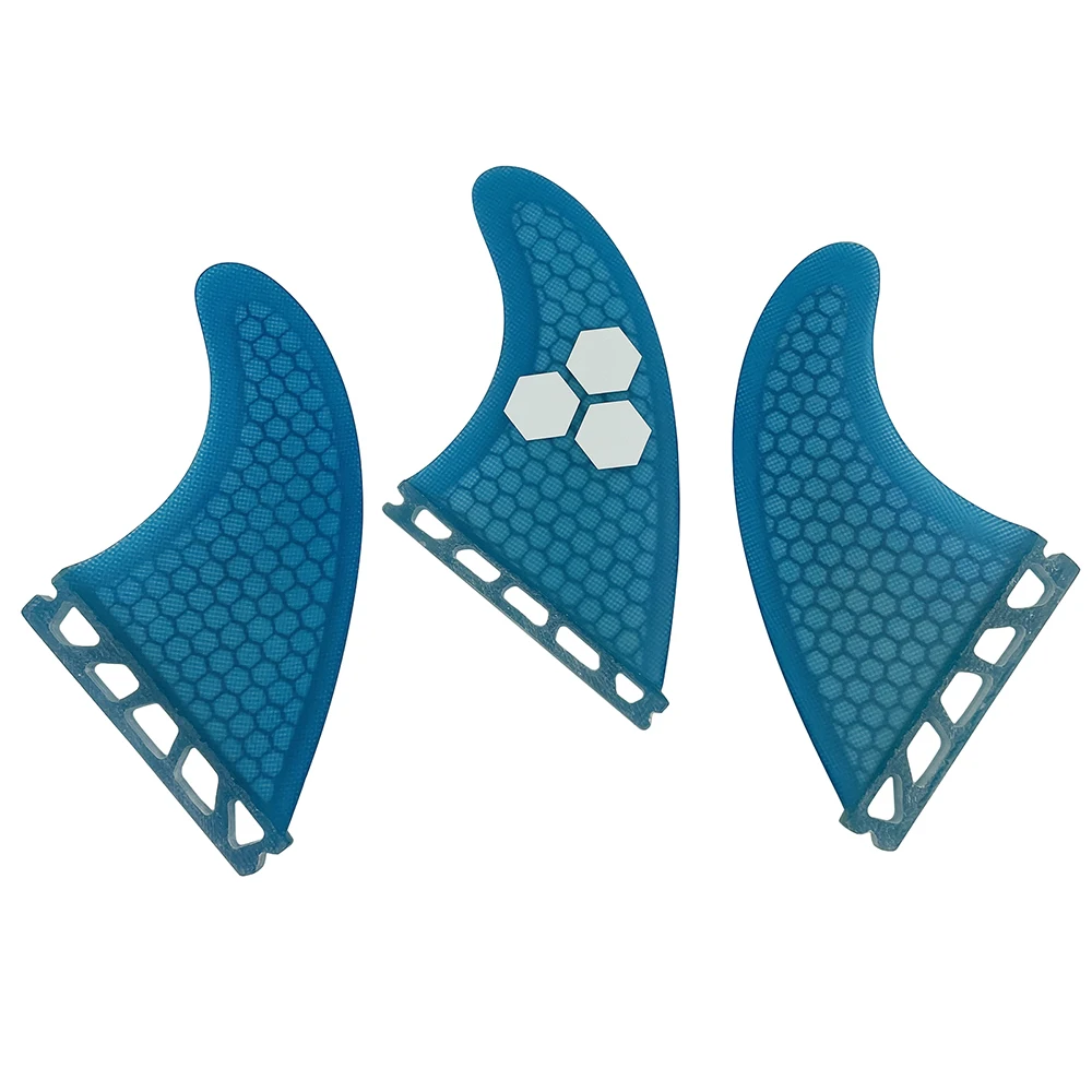 UPSURF FUTURE Fins S/M/L Tri Fins Blue Surfboard Fins High Performance Fiber Honeycomb Core Thruster Single Tabs Surf Fins