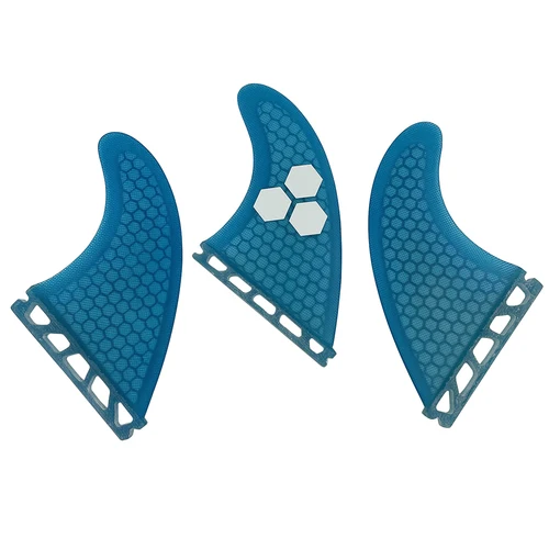 Imagen 2 del producto UPSURF Future Fins S/M/L Tri Blue Sistema de aletas de tabla de surf de alto rendimiento con propulsor de núcleo de panal Diseño de una sola pestaña para surf
