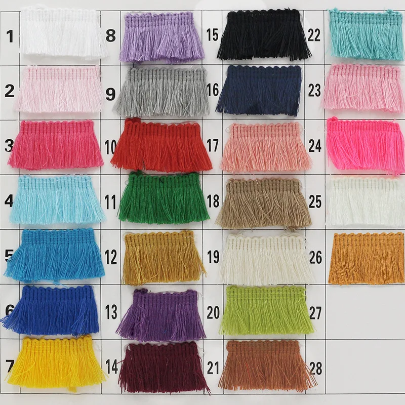 25M 2.5cm Width Tassel Multi Colors Garment Accessories Lace Fabric For Apparel Decoration DIY Making Parts