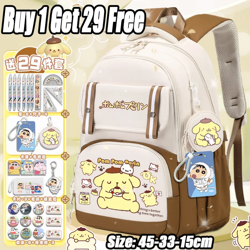 Sanrio Backpack Cute Girls New Cartoon Pudding Dog School Backpack for Children Ages 3-6 Grade School Backpack