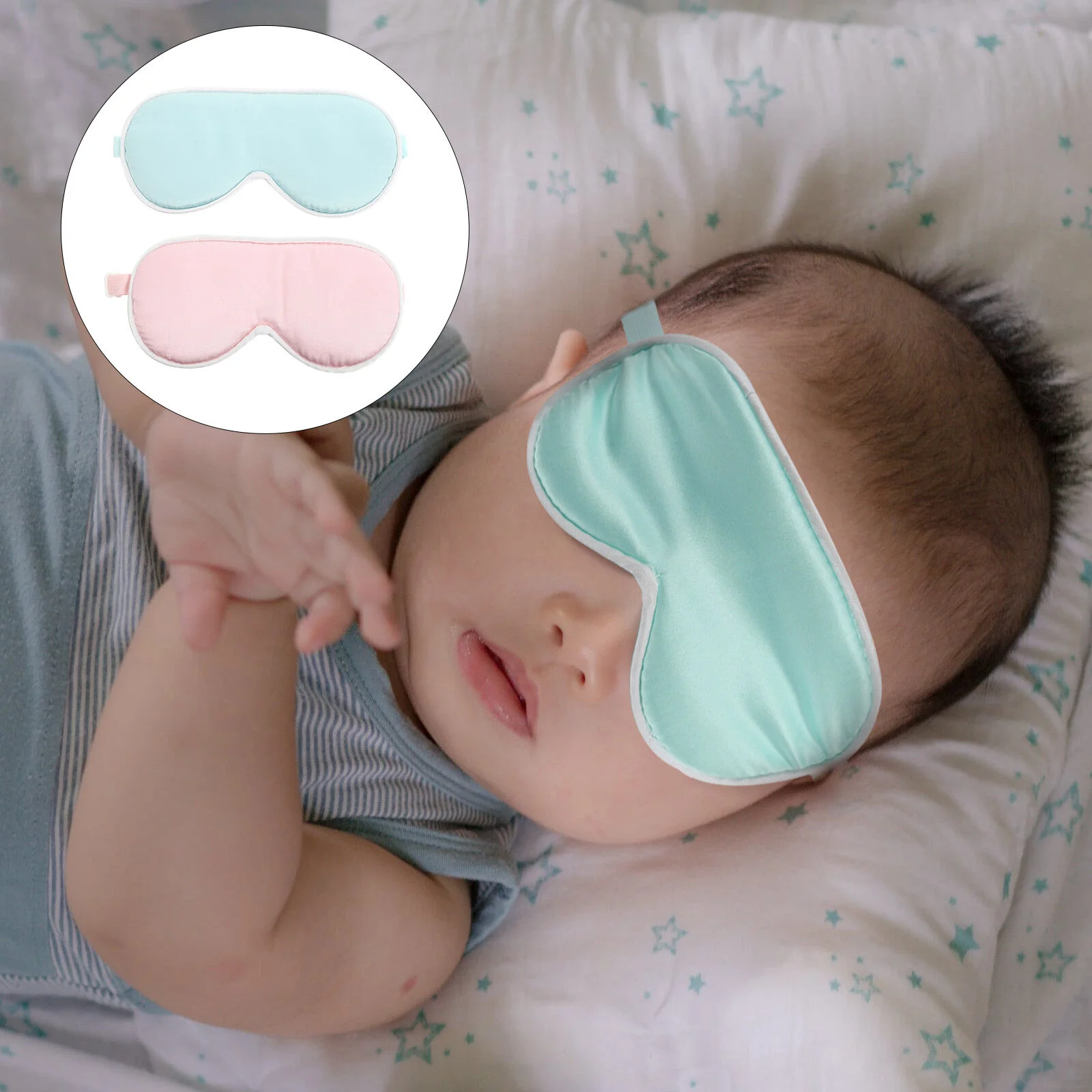 2 Pcs Lampshade Shading Eye Patch Silk Face Mask Protection Children Cover Baby Toddler Satin Eyepatch