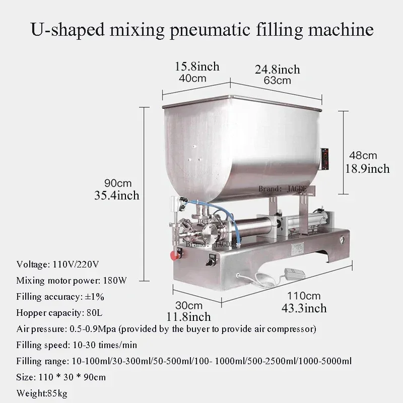 PBOBP Semi Automatic Paste Mixing Food Filling Machine Honey Single Head Piston Pneumatic Liquid Filler Business Machine