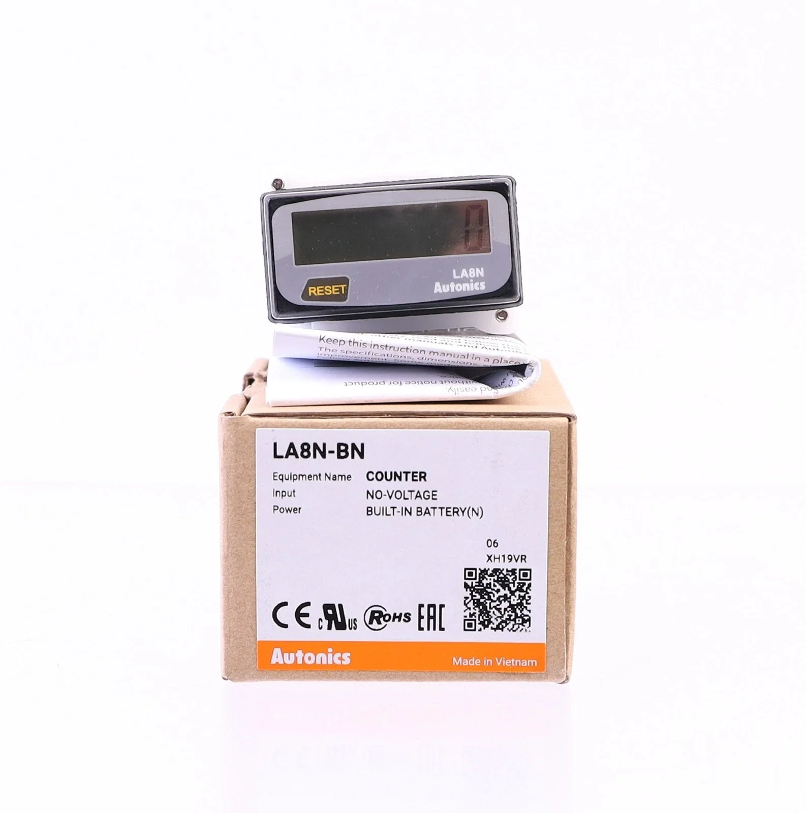 

LA8N-BN Counter, Totalizer, LCD, 1/32 DIN, 8-Digit, 1KCPS, Selectable front reset key, No Voltage Input