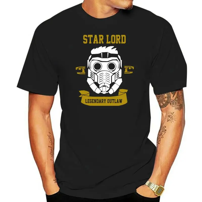 Clothing Star Lord Legendary Outlaw Superhero Movie Black Mens T Shirt 7945