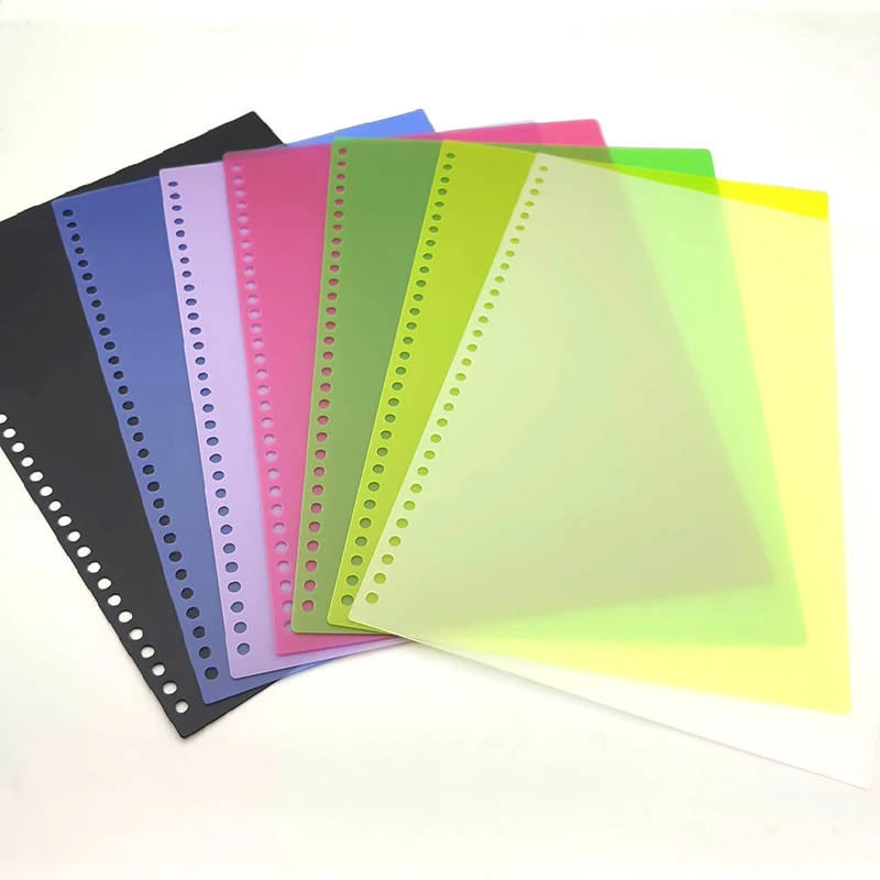 2 Sheets Loose-leaf Book Cover A4 30 Ring A5 20 Hole Round Corner Covers Colorful Notepad Separator Spiral Binding Accessories