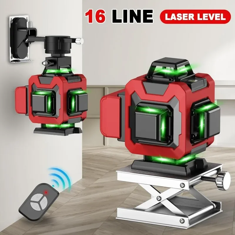 

Hot Sale.WEIDDW 4D 16 Lines Laser Level 4x360 Self Leveling Tool for Construction and Picture Handing Green Cross Line Vertical