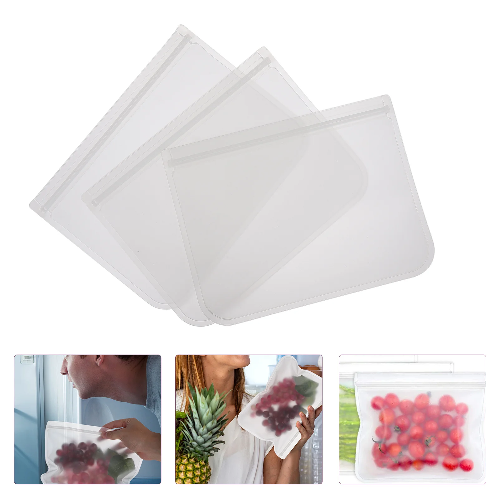 

10Pcs Food Fresh-Keeping Bags Reusable Peva Sealed Kitchen Storage Refrigerator Fridge Freshness Protection Bags