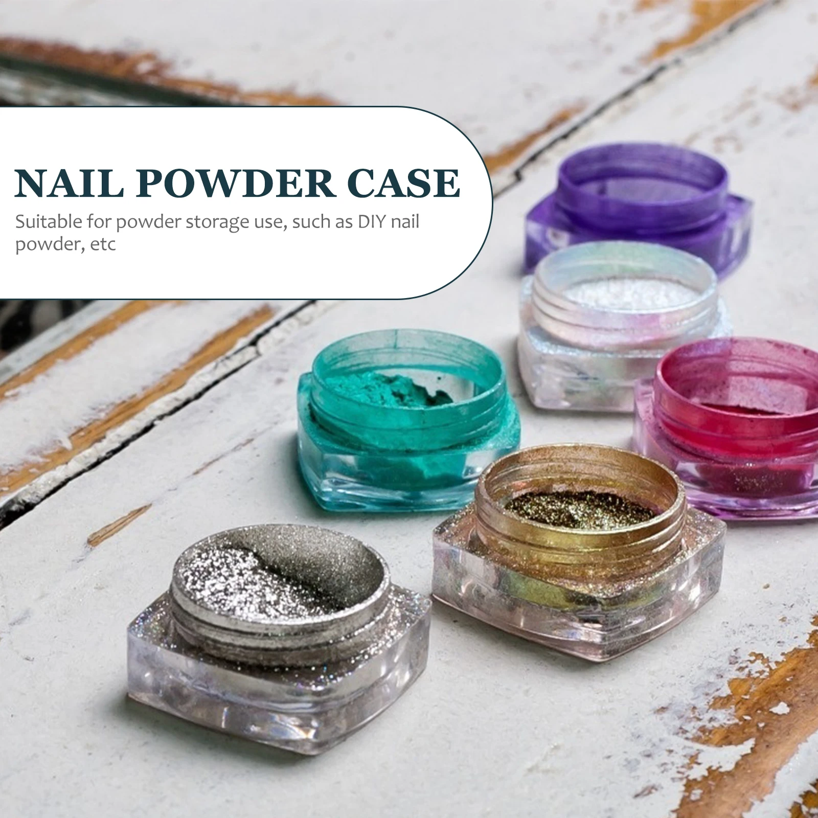 

Glitter Storage Box Compact DIY Nail Art Supplies Small Powder Container Salon Tools Plastic Lightweight