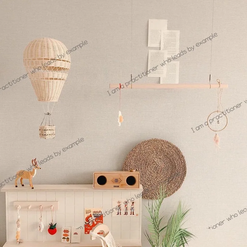 Pure hand-woven rattan hot air balloon children's room, decorative children's photography props home