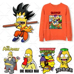 The Simpsons Iron On Patches For Clothes Bart Homer Anime Cosplay Heat Transfer Vinyl On Clothing Hot Thermal Stickers DIY