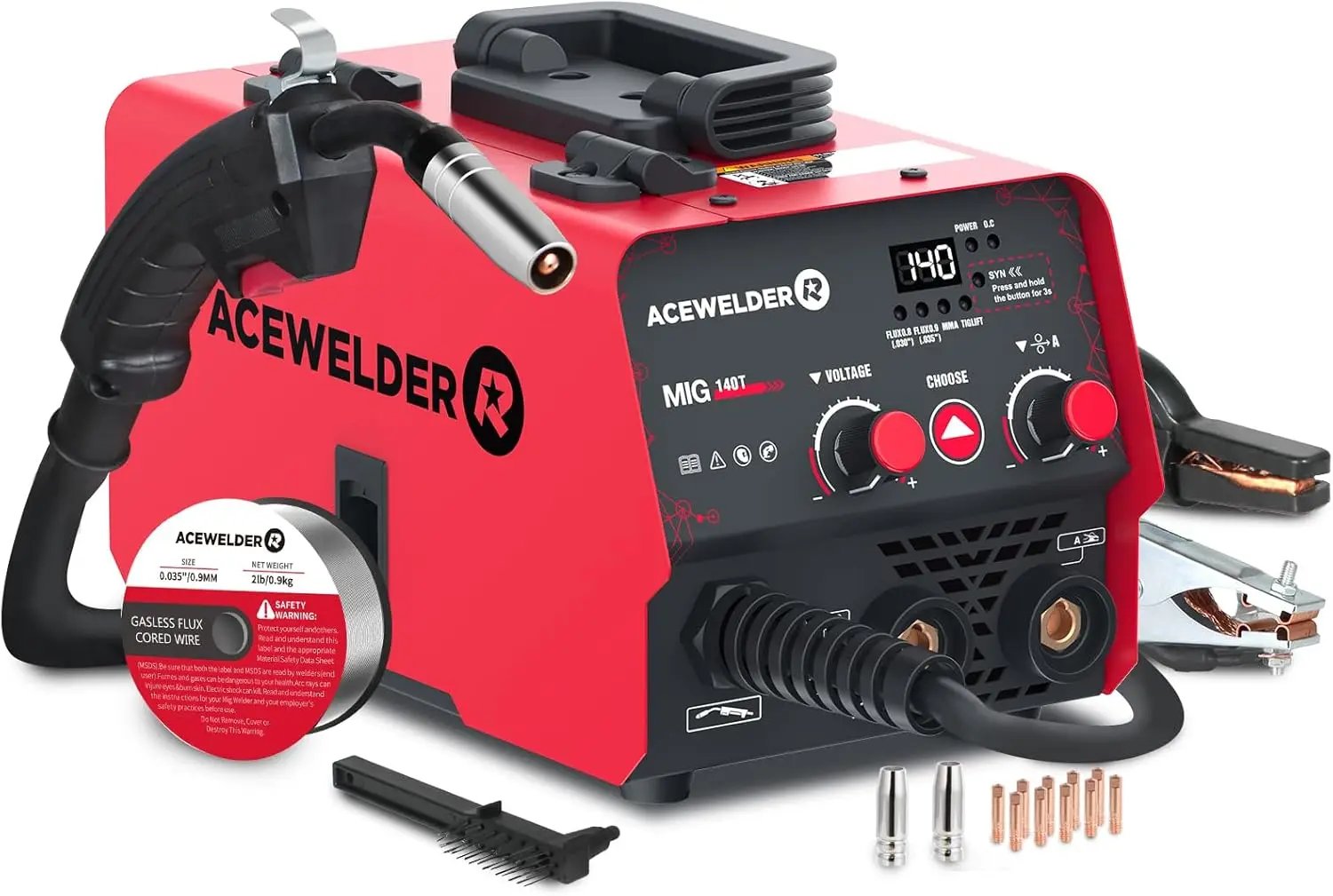 

140A 3-in-1 Portable Welder: MIG, TIG, Stick with IGBT Inverter for 110V Use