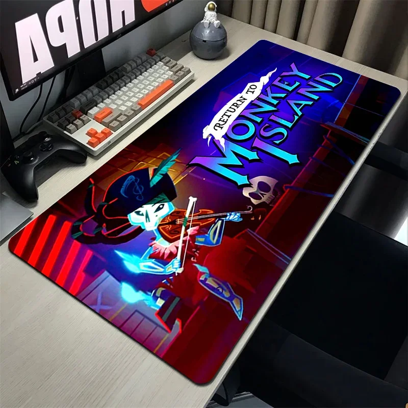 Kawaii Mouse Pad M-Monkey Island Mausepad Gamer Pads Gaming Mat Rubber Keyboard Pc Extended Accessories Cabinet Xxl Mause Mats