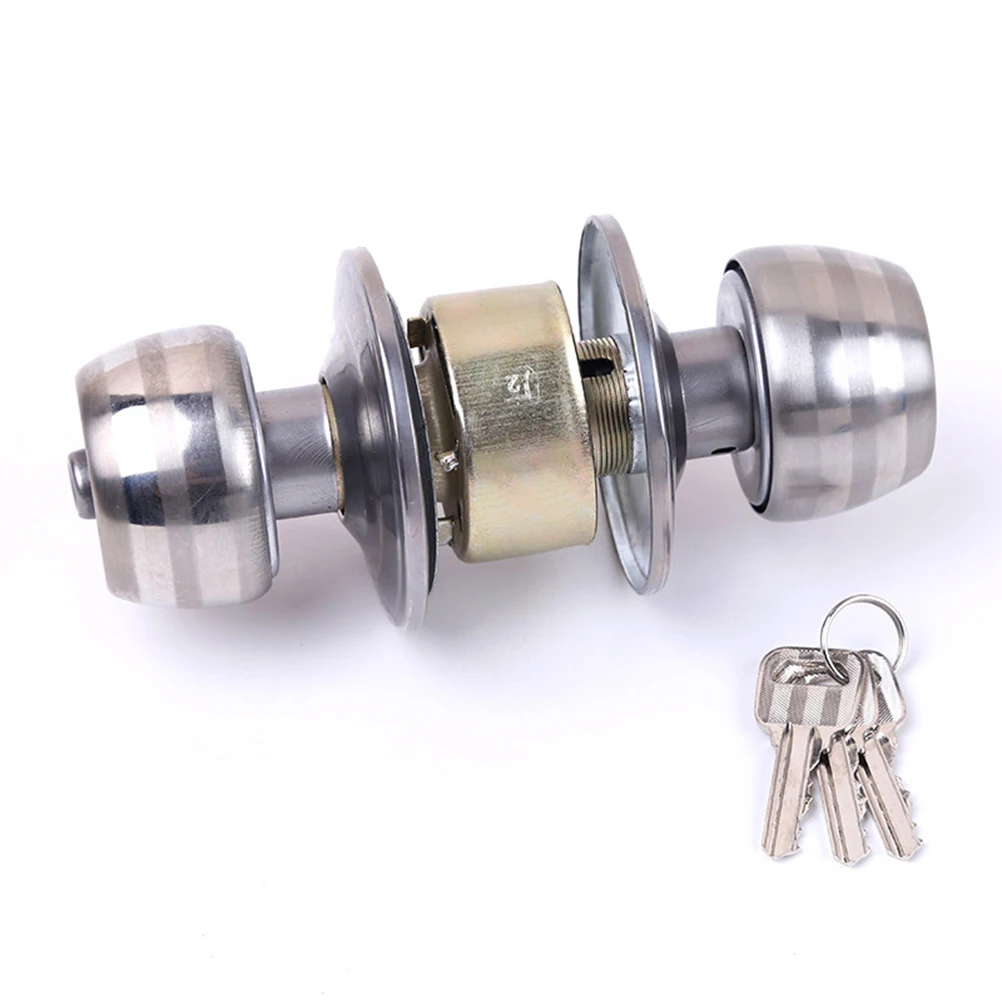 

Door Lock Easy to Install Stainless Steel Indoor Toilet Stylish Fashion Ball Shape Property Security