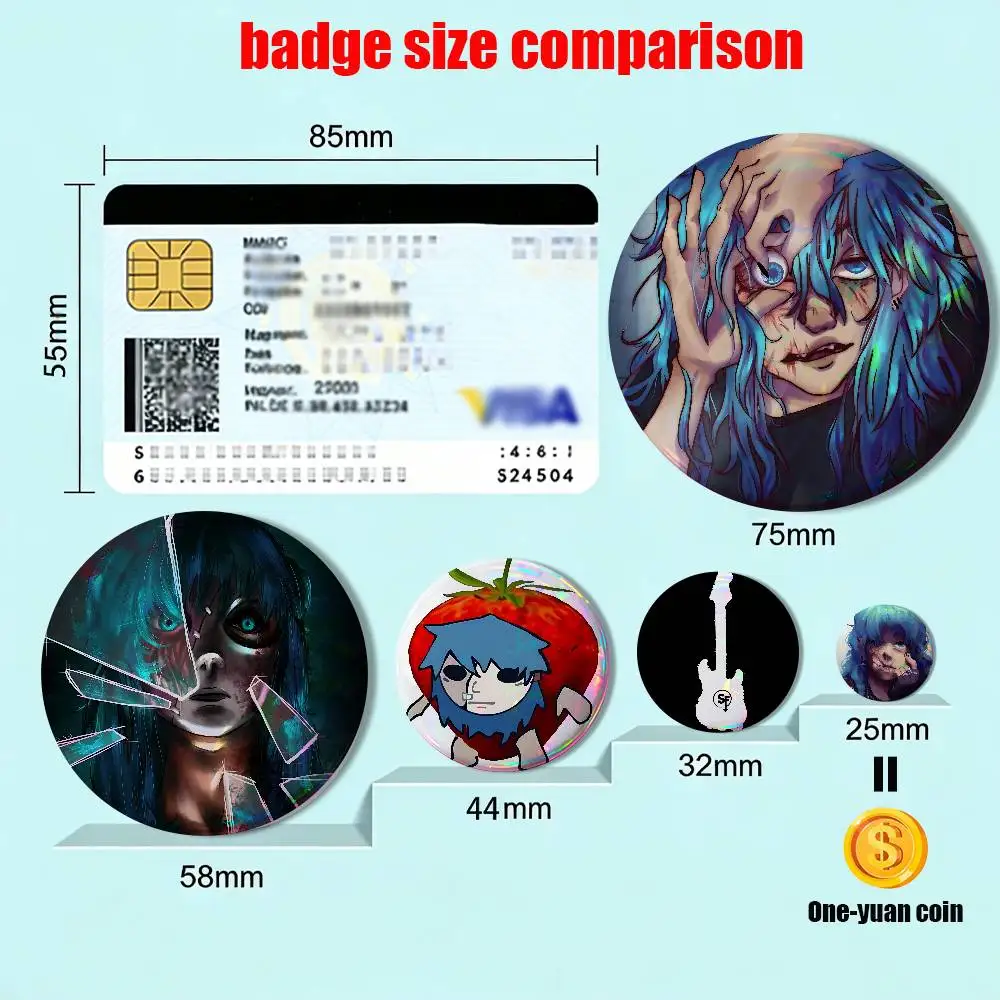 Sally Face Horror puzzle game Sal Fisher Badges Badges On Backpack Jacket Cartoon Round Brooches  Acrylic Button Pins Collection