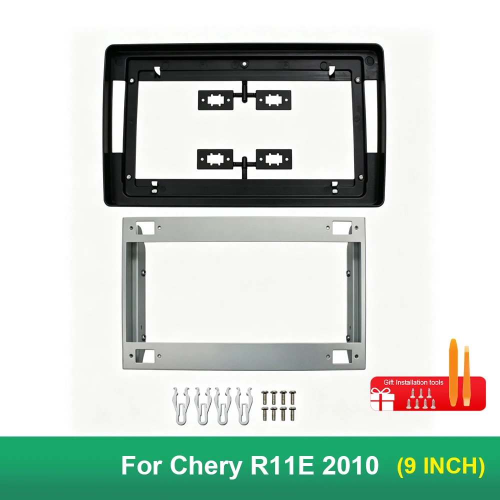For Chery R11E 2010 9 Inch Car Radio Fascia Frame Stereo Panel Dashboard Trim Optional Cable