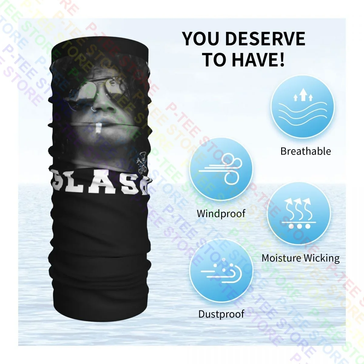 Slash Guns N Roses Smoking Slash Neck Gaiter Bandana Sciarpa Maschera Escursionismo Pesca Alta elasticità