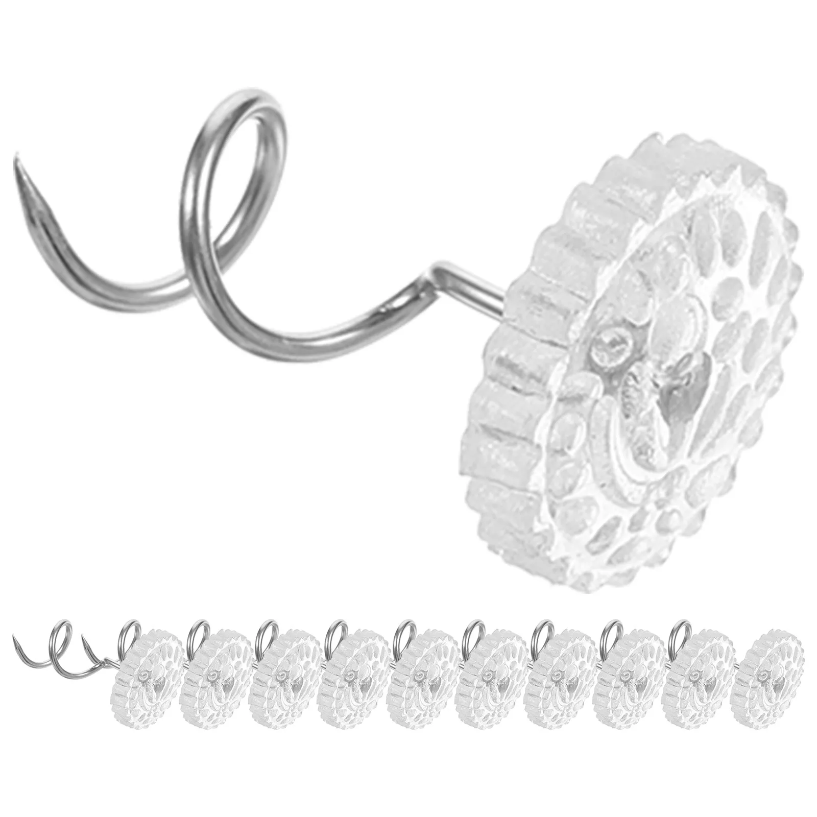 

100pcs Sofa Tacks Clear Plastic Spiral Nails Anti-Slip Furniture Decorative Pins Cushion Fixing Cleats Lightweight