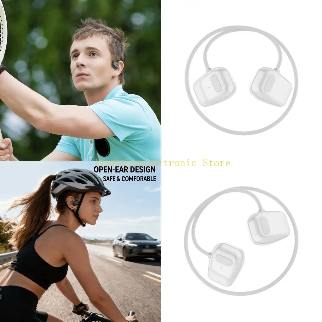 G8DB Sports Open Ear Headset Bluetooth-Compatible 5.3 with Local MP3 Playback, Neckband Bone Conducting Headphones for Gym