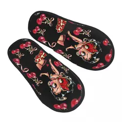 Boop and Cherry Fruit Cotton Slippers Living Room Bettys Soft Household Fur Slides Slippers Non-skid