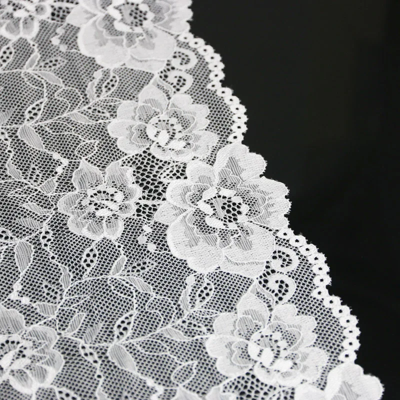 (3 meters/lot) 21cm white elastic lace Fabric hollow underwear stretch lace Trim DIY ribbons