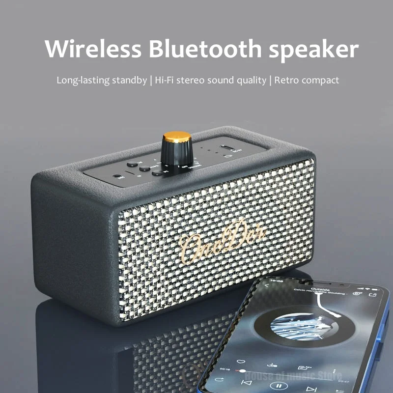 

portable BT/TF card music player Home HiFi stereo audio outdoor wireless bluetooth Speakers 30W high power retro Small Subwoofer