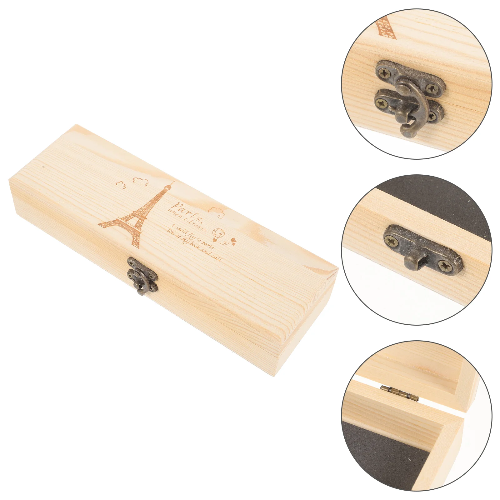 

Wooden Pencil Case Supply Kids Cases Storage Frosted Chic Desk Organizer Large Capacity Painted Students Stationery