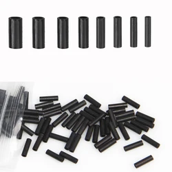100pcs Black Fishing Crimping Sleeves pipe crimp sleeve Copper Fishing Line Tubes Connectors Wire Leader Rigging Tackle