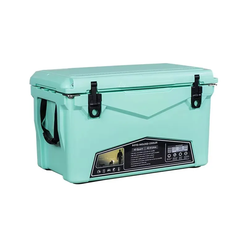 45L Customized Outdoor Hard Food Grade LLDPE Rotomolded Cooler Box Waterproof Design 5 Days Ice Retention Camping Fishing