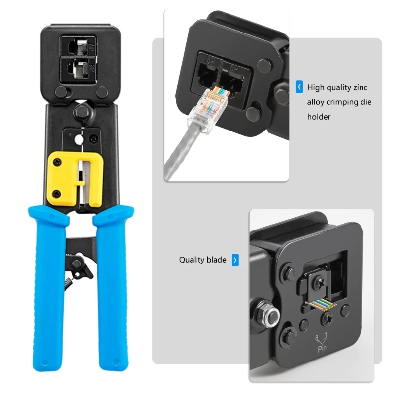 2024 ใหม่ RJ45 CRIMP ชุดเครื่องมือ CAT5 CAT5e CAT6 Ethernet Crimper Modular Data CABLE CUTTER สำหรับ RJ45 ตัวเชื่อมต่อ