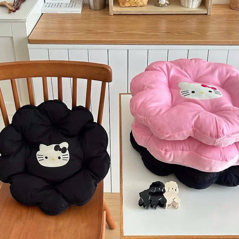 Sanrio Hello Kitty Pink Cartoon Pattern Autumn and Winter Soft Cushion Household Round Chair Cushion Office Cute Cushion