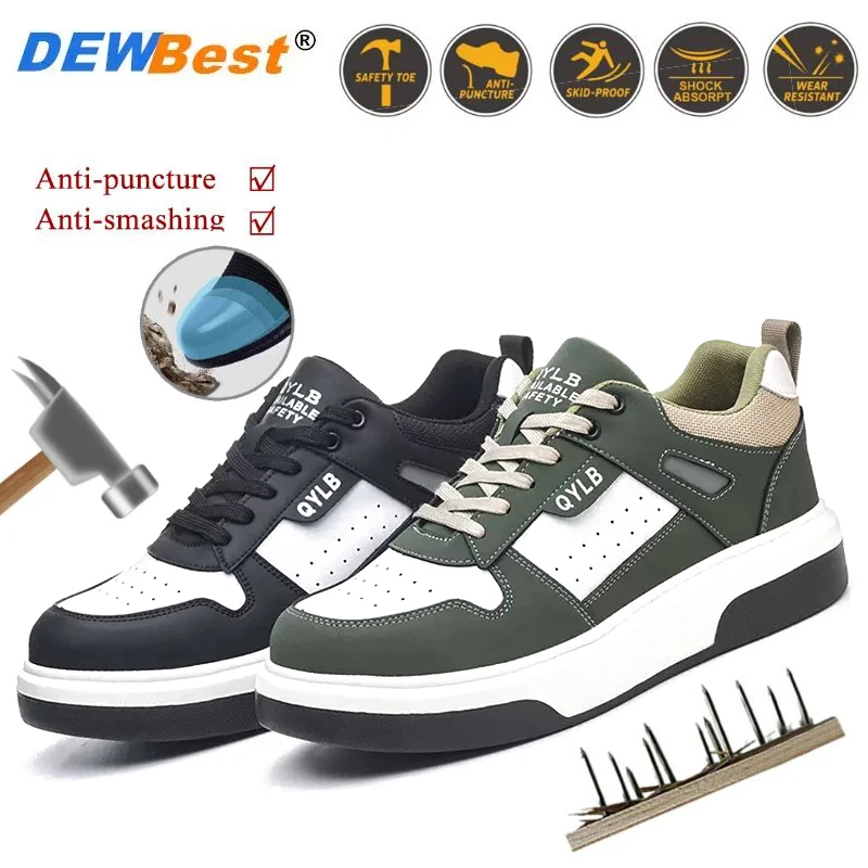 new-lightweight-button-shoes-air-cushion-sole-kevlar-anti-stabbing-steel-head-anti-smash-anti-puncture-safety-shoes