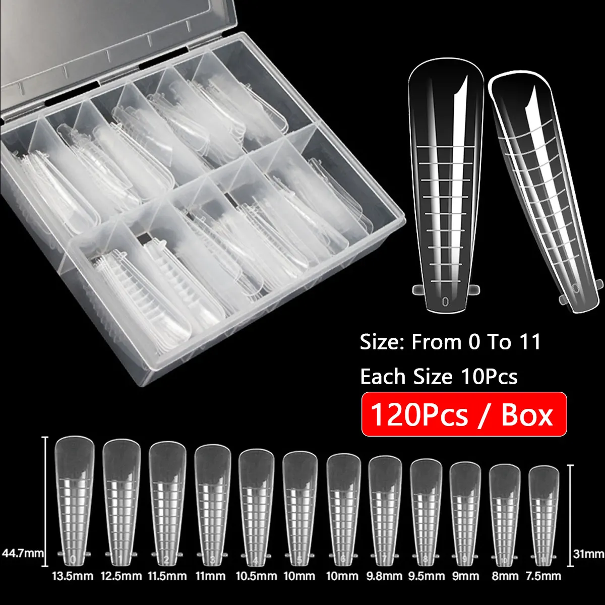 120 قطعة/صندوق أشكال مزدوجة قالب UV جل بناء سريع ل أظافر وهمية تلميح تمديد العلوي قالب الأظافر أشكال بلاستيكية #5