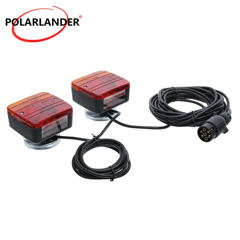 12V Magnetic LED Trailer Tail Light Kit XF1003 7‑Pin Plug IP68 Waterproof Multi‑Function Lamp for Trailer Truck Semi‑Trailer RV