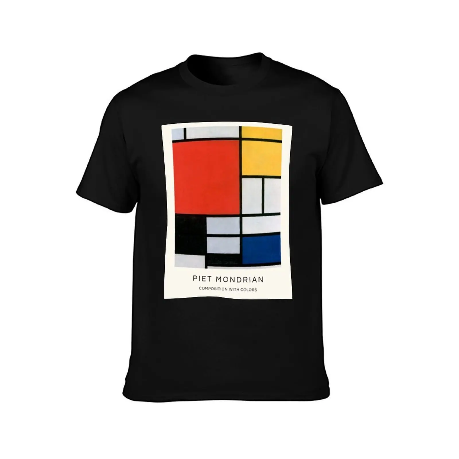 Color Composition by Piet Mondrian T-Shirt, Summer Casual Cotton Tee, Oversized Streetwear Tops, Vintage Graphic Print