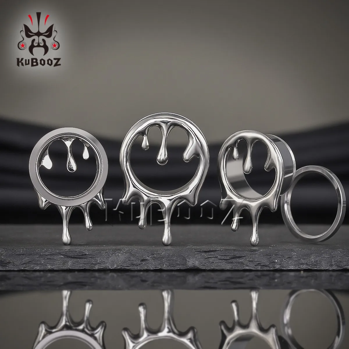 KUBOOZ Ear Gauges Extenders Tunnels Plugs Screw Stretchers Body Piercing Jewelry Earring Stainless Steel 2PCS