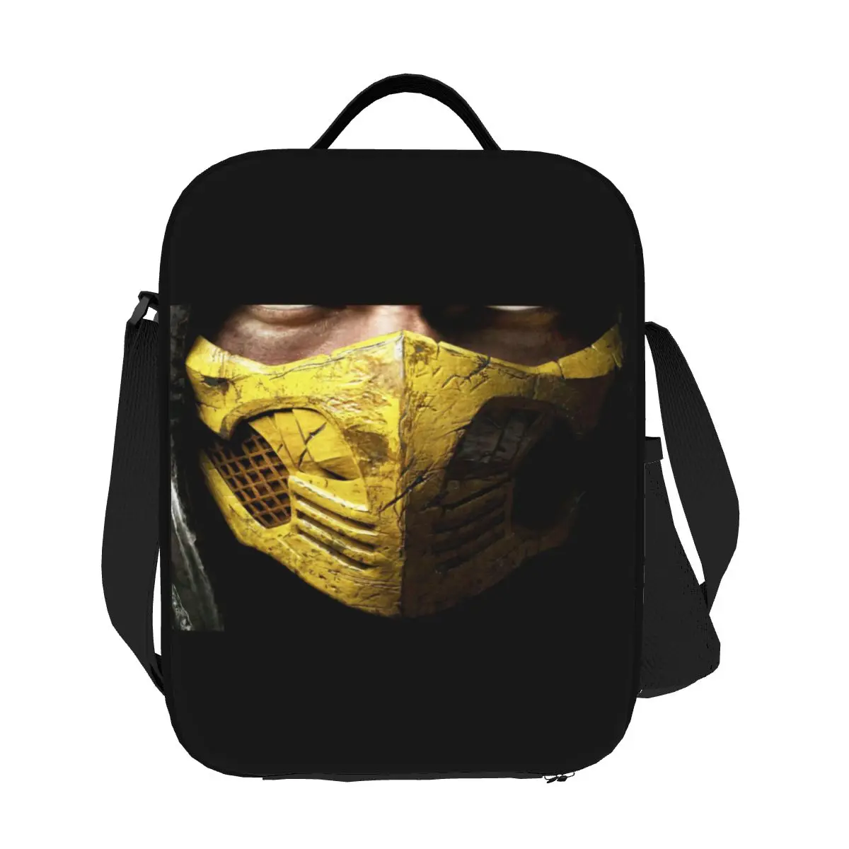 Mortal Kombat-Bolso de mano con aislamiento de escorpión para mujer, fiambrera térmica portátil para juego de lucha Sub Zero, escuela