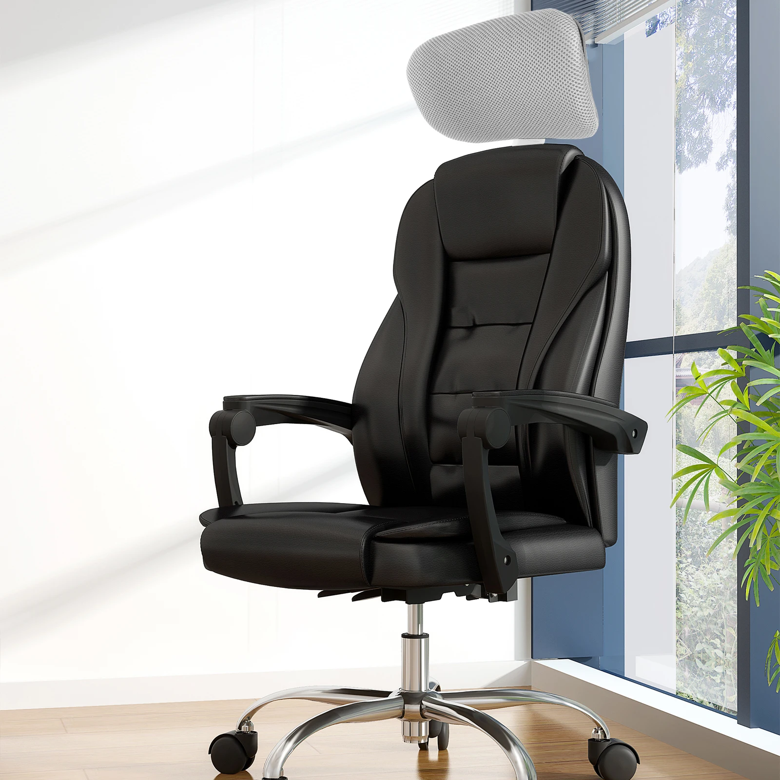 

Ergonomic Headrest Neck Enhancer for Office Chair 2 6cm Thick Black Clips Adjustable Pillow Relieves Pain Furniture Parts