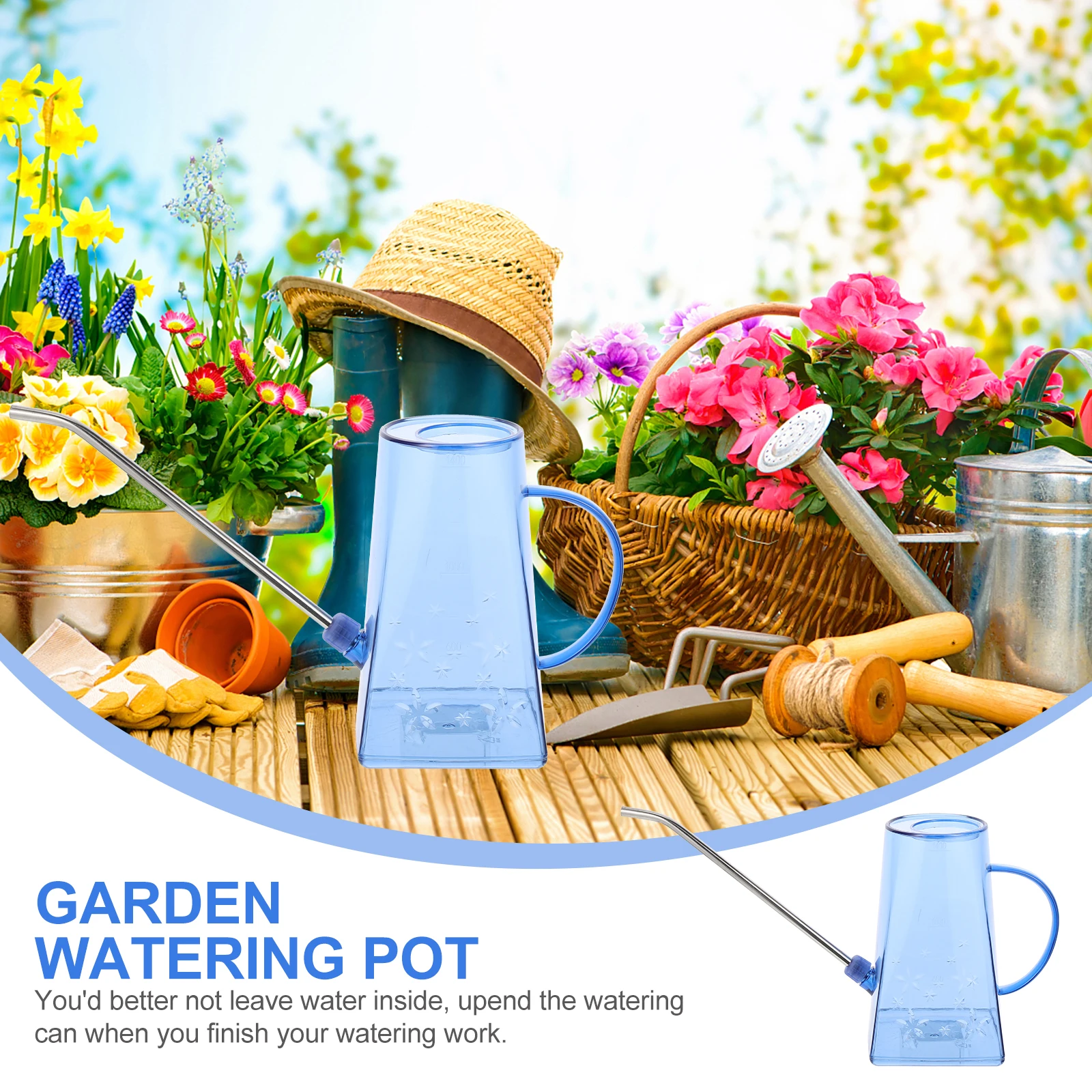 

Transparent Watering Long Spout Can for Indoor Outdoor Plants Small Size Gardening Tool Watering Kettle Sprinkler Pot
