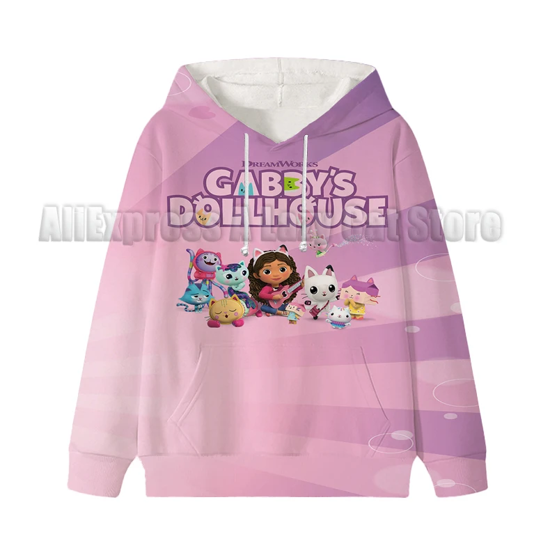 Gabby Dollhouse Sweater Mercat Toddler Baby Boys Girls Clothes Cat Car Sweatshirt Tops Girl Autumn Winter Hoodies Coat Clothing