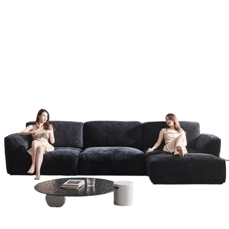 

Italian minimalist grand fabric sofa large apartment living room straight row three people