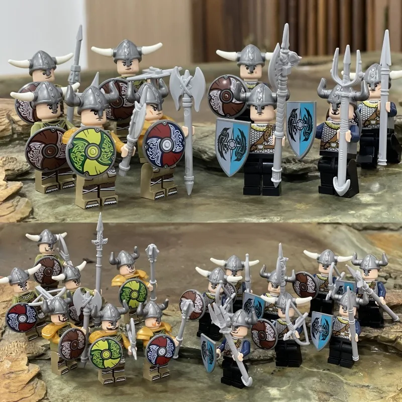 إكسسوارات دمية الفايكنج الصغيرة للأطفال تجميع جزيئات صغيرة من الألعاب والجنود والأسلحة وألعاب الأطفال وهدايا عيد الميلاد.