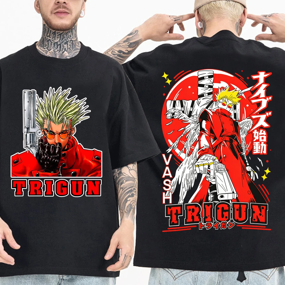 Anime Trigun T-shirt Man Woman Harajuku Short Sleeve O-neck Casual Shirt Gift
