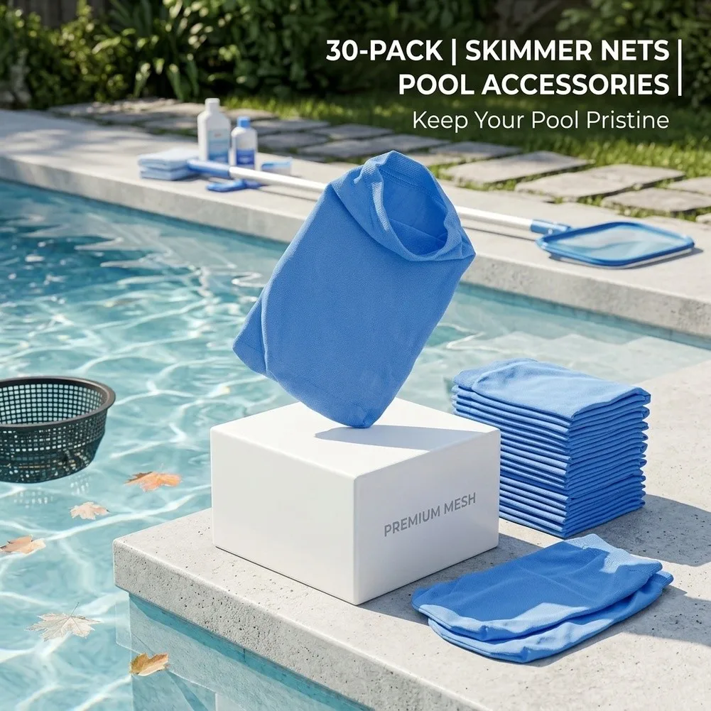 30 Pack Pool Skimmer Socks - Easy To , Efficient Pool Water System Daily Aboveground Swimming Pool Maintenance Spare Parts