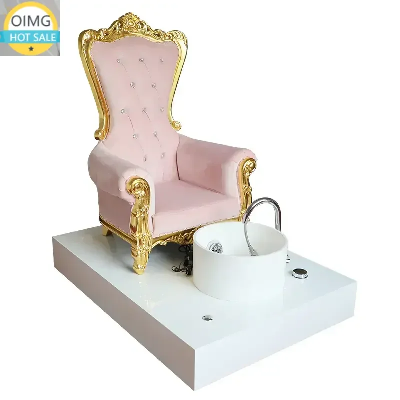 European Style Salon Furniture High End Sofa Foot Spa Chair With White Bowl Touch Pedicure Spa Chair