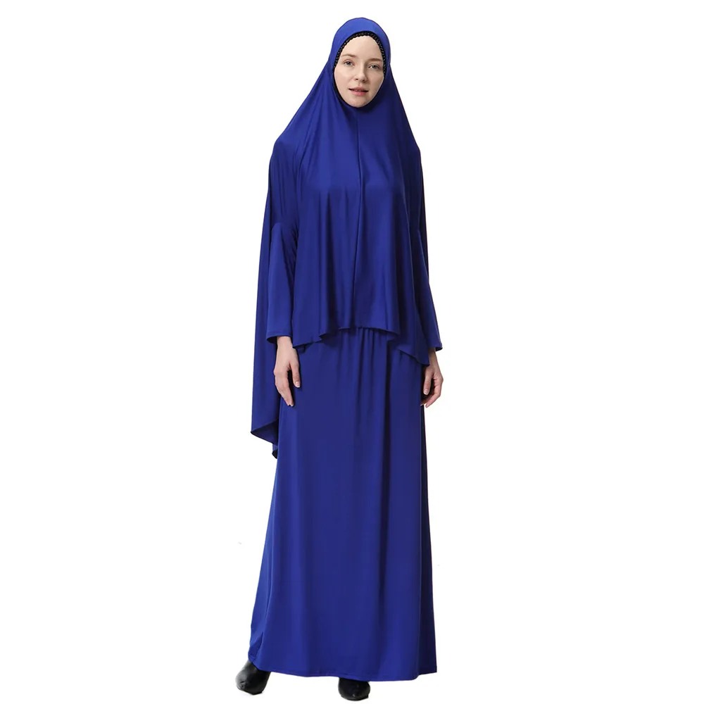 Imagem -04 - Conjunto de Oração Muçulmana para Mulheres Abaya Hijab Overhead Saia Cobertura Completa Roupas Islâmicas Kaftan do Oriente Médio Novo Vestido Muçulmano Pcs