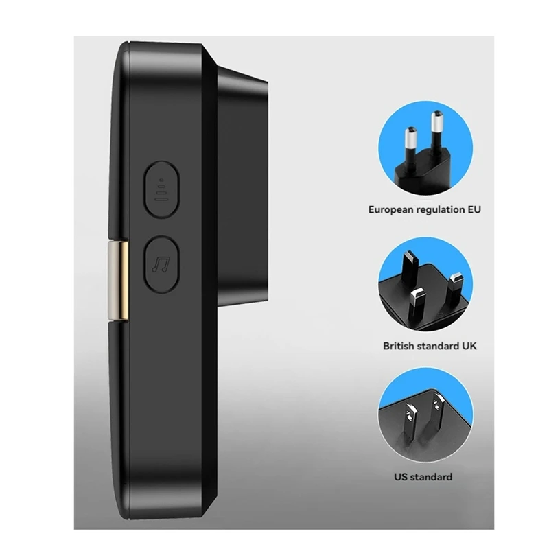 CACAZI Wireless Smart Doorbell, 300M Range Smart Door Bell, Waterproof Home Welcome Door Bell, No Outlet Needed