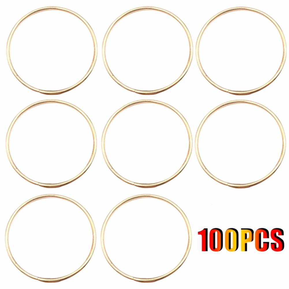 100PCS KC Gold Color Big Dream Catcher Circle Ring Craft Rings for Dream Catchers Hoops Hanging DIY Connectors 65MM